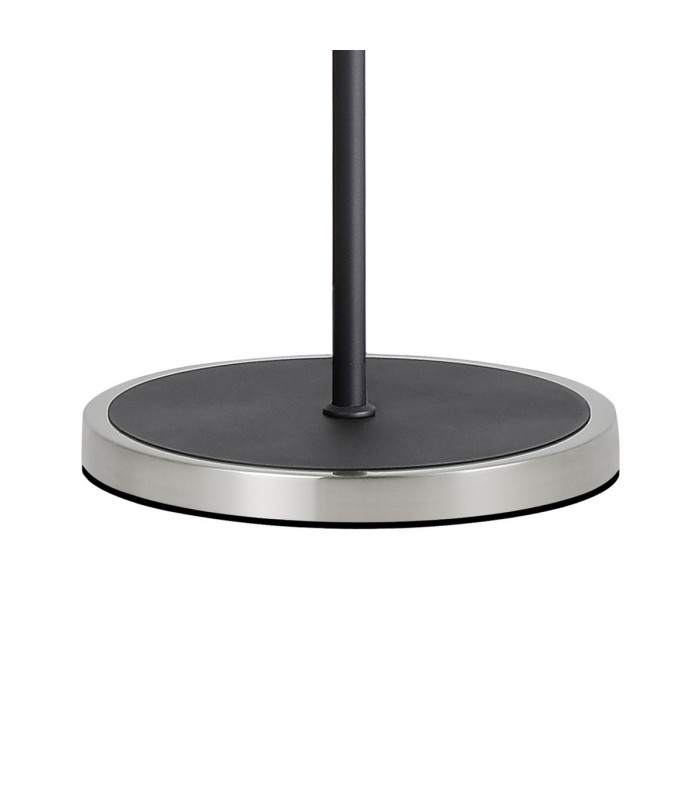 Worcester Swing Arm Floor Lamp 1 Light E14 Satin Nickel/Satin Black/White Round Speckled Glass-8