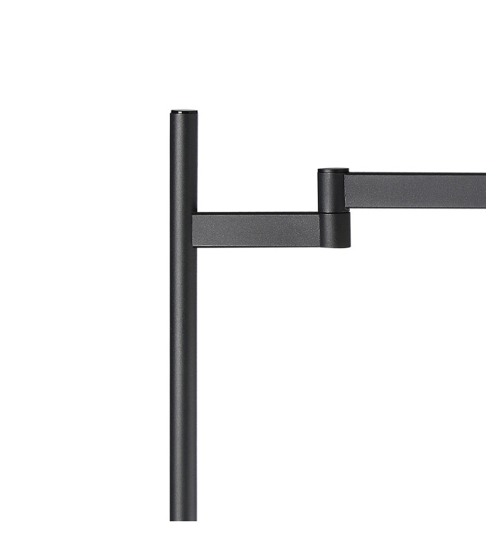 Worcester Swing Arm Table Lamp 1 Light E14 Brass/Satin Black/Amber Striped Cylinder Glass-7