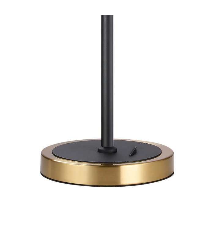 Worcester Swing Arm Table Lamp 1 Light E14 Brass/Satin Black/Amber Striped Cylinder Glass-8