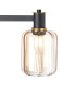 Worcester Swing Arm Table Lamp 1 Light E14 Brass/Satin Black/Amber Striped Cylinder Glass-9
