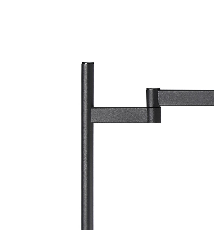 Worcester Swing Arm Table Lamp 1 Light E14 Brass/Satin Black/Clear Striped Cylinder Glass-6