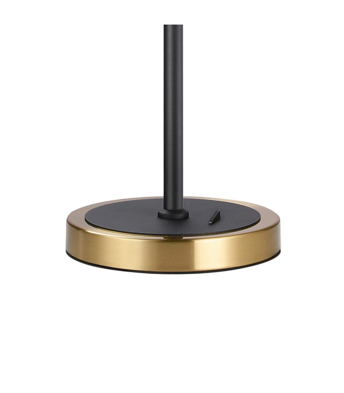 Worcester Swing Arm Table Lamp 1 Light E14 Brass/Satin Black/Clear Striped Cylinder Glass-7