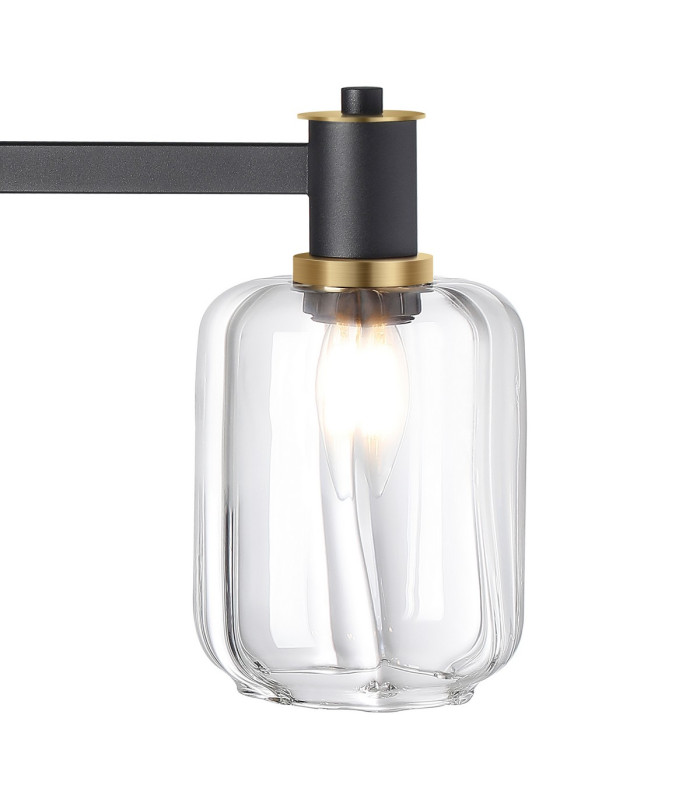Worcester Swing Arm Table Lamp 1 Light E14 Brass/Satin Black/Clear Striped Cylinder Glass-8