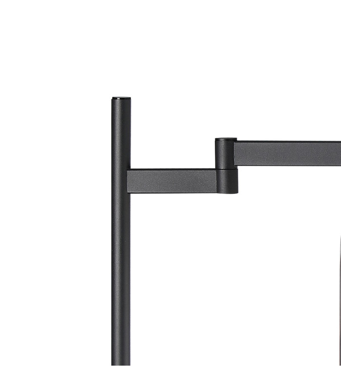 Worcester Swing Arm Table Lamp 1 Light E14 Brass/Satin Black/Smoke Striped Cylinder Glass-6