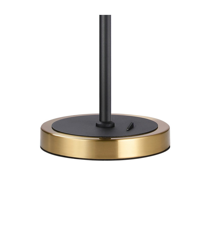 Worcester Swing Arm Table Lamp 1 Light E14 Brass/Satin Black/Smoke Striped Cylinder Glass-7