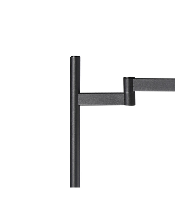 Worcester Swing Arm Table Lamp 1 Light E14 Brass/Satin Black/Amber Twisted Cylinder Glass-7