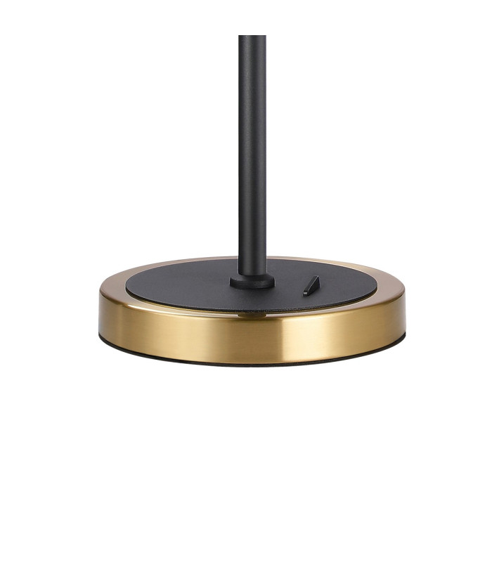 Worcester Swing Arm Table Lamp 1 Light E14 Brass/Satin Black/Amber Twisted Cylinder Glass-8