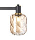 Worcester Swing Arm Table Lamp 1 Light E14 Brass/Satin Black/Amber Twisted Cylinder Glass-9