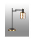 Worcester Swing Arm Table Lamp 1 Light E14 Brass/Satin Black/Amber Twisted Cylinder Glass-10