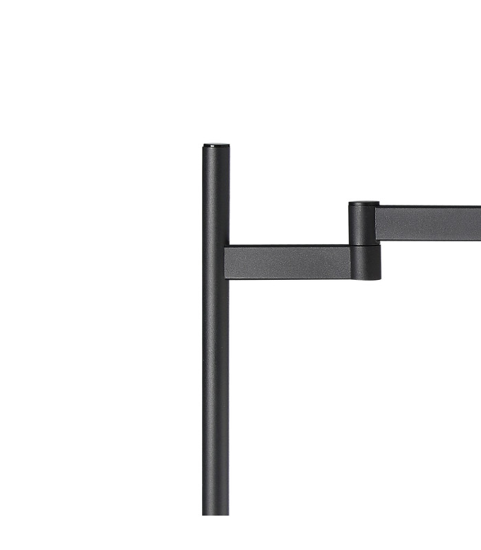 Worcester Swing Arm Table Lamp 1 Light E14 Brass/Satin Black/Clear Twisted Cylinder Glass-6