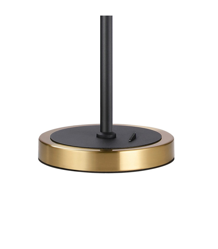Worcester Swing Arm Table Lamp 1 Light E14 Brass/Satin Black/Clear Twisted Cylinder Glass-7