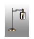 Worcester Swing Arm Table Lamp 1 Light E14 Brass/Satin Black/Smoke Twisted Cylinder Glass-3