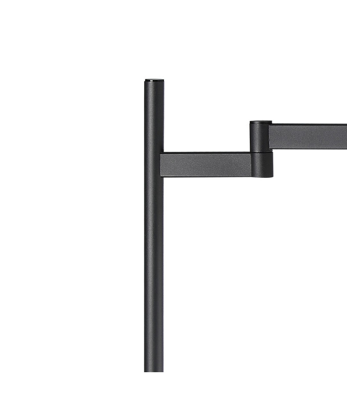 Worcester Swing Arm Table Lamp 1 Light E14 Brass/Satin Black/Smoke Twisted Cylinder Glass-6
