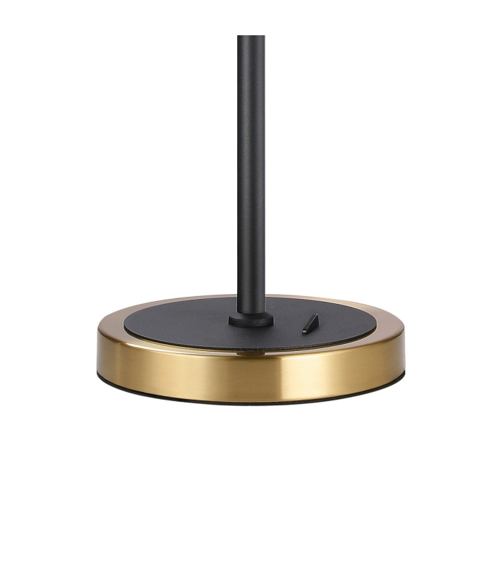 Worcester Swing Arm Table Lamp 1 Light E14 Brass/Satin Black/Smoke Twisted Cylinder Glass-7