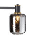 Worcester Swing Arm Table Lamp 1 Light E14 Brass/Satin Black/Smoke Twisted Cylinder Glass-8