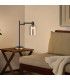 Worcester Swing Arm Table Lamp 1 Light E14 Brass/Satin Black/Amber Uniform Dimple Cylinder Glass-4