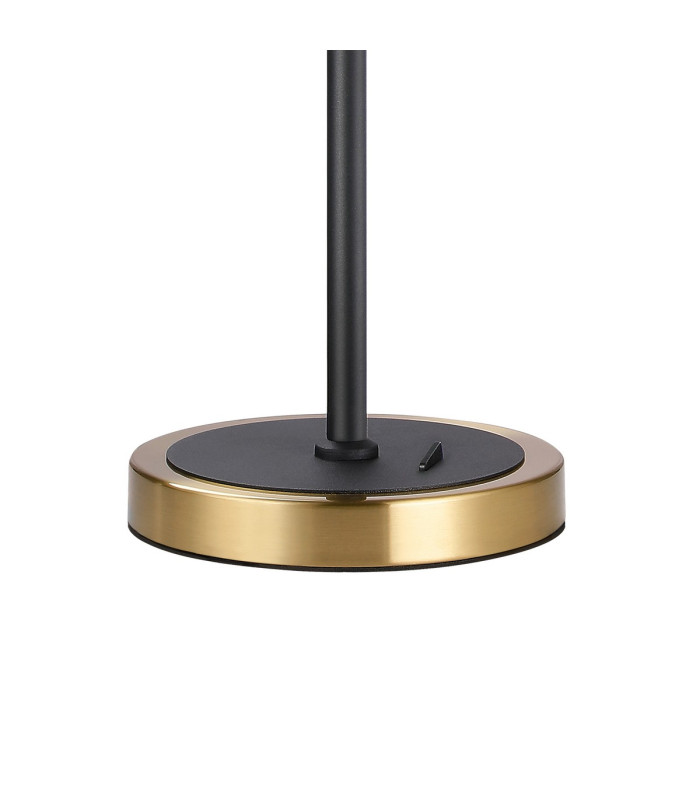 Worcester Swing Arm Table Lamp 1 Light E14 Brass/Satin Black/Amber Uniform Dimple Cylinder Glass-8