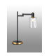 Worcester Swing Arm Table Lamp 1 Light E14 Brass/Satin Black/Clear Uniform Dimple Cylinder Glass-3