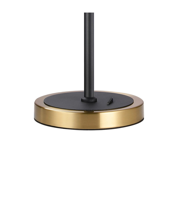 Worcester Swing Arm Table Lamp 1 Light E14 Brass/Satin Black/Clear Uniform Dimple Cylinder Glass-7
