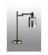 Worcester Swing Arm Table Lamp 1 Light E14 Brass/Satin Black/Smoke Uniform Dimple Cylinder Glass-3
