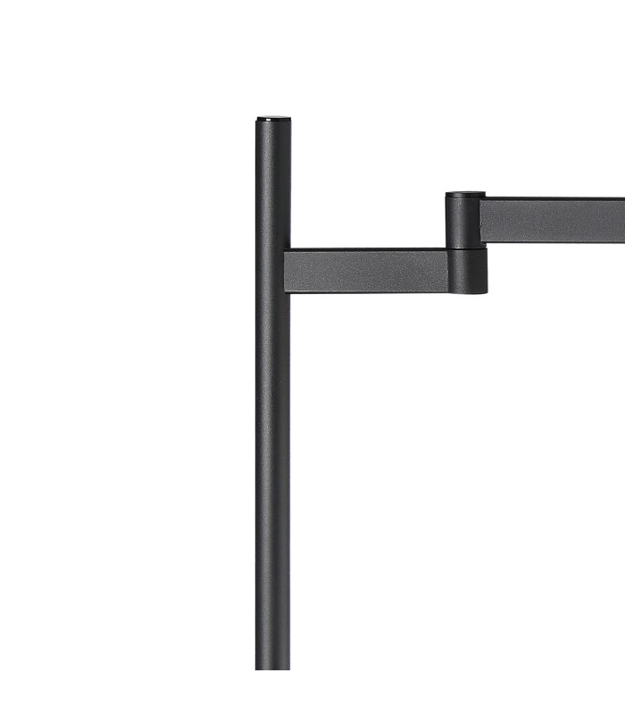 Worcester Swing Arm Table Lamp 1 Light E14 Brass/Satin Black/Smoke Uniform Dimple Cylinder Glass-6