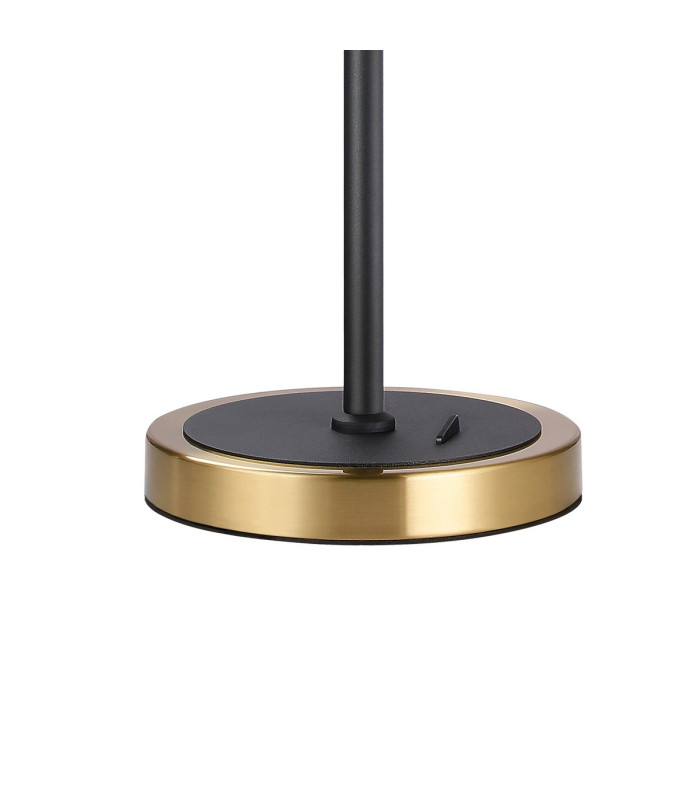 Worcester Swing Arm Table Lamp 1 Light E14 Brass/Satin Black/Smoke Uniform Dimple Cylinder Glass-7