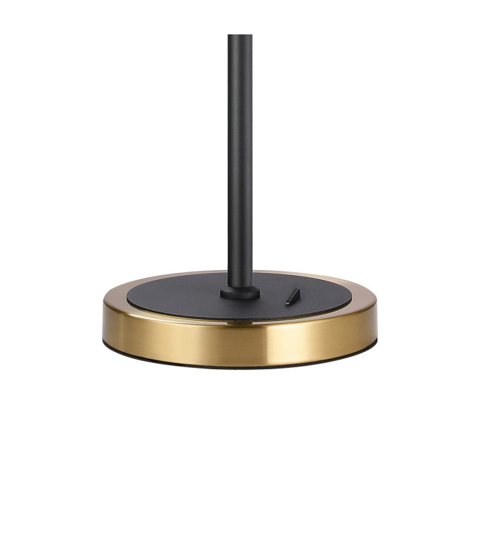 Worcester Swing Arm Table Lamp 1 Light E14 Brass/Satin Black/Amber Fade Wine Glass Glass-7
