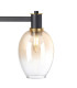 Worcester Swing Arm Table Lamp 1 Light E14 Brass/Satin Black/Amber Fade Wine Glass Glass-8
