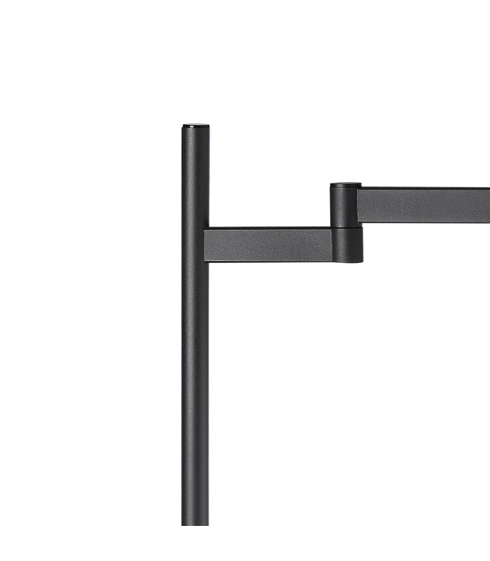 Worcester Swing Arm Table Lamp 1 Light E14 Brass/Satin Black/Smoke Fade Wine Glass Glass-6