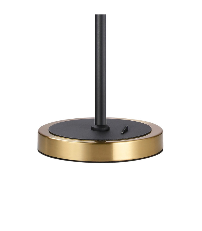 Worcester Swing Arm Table Lamp 1 Light E14 Brass/Satin Black/Smoke Fade Wine Glass Glass-7