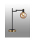 Worcester Swing Arm Table Lamp 1 Light E14 Brass/Satin Black/Amber Plated Round Segment Glass-3