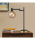 Worcester Swing Arm Table Lamp 1 Light E14 Brass/Satin Black/Amber Plated Round Segment Glass-4