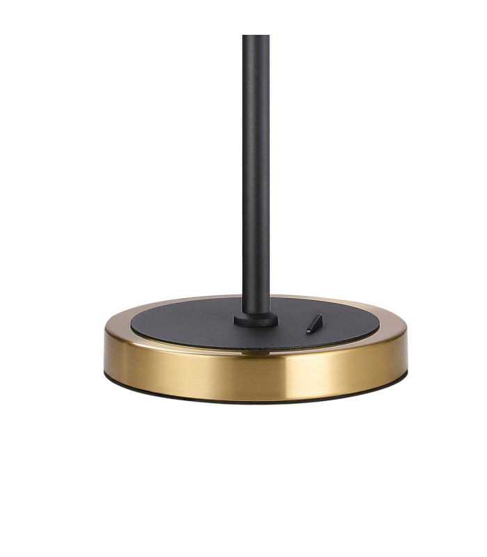Worcester Swing Arm Table Lamp 1 Light E14 Brass/Satin Black/Amber Plated Round Segment Glass-8