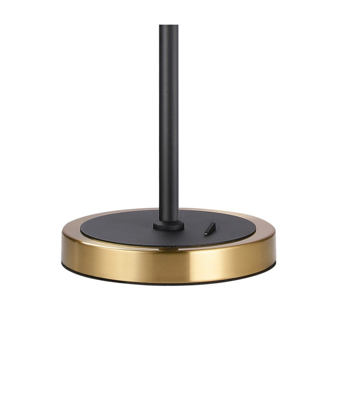 Worcester Swing Arm Table Lamp 1 Light E14 Brass/Satin Black/Clear Round Textured Diamond Pattern Glass-7