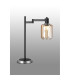 Worcester Swing Arm Table Lamp 1 Light E14 Satin Nickel/Satin Black/Amber Striped Cylinder Glass-3