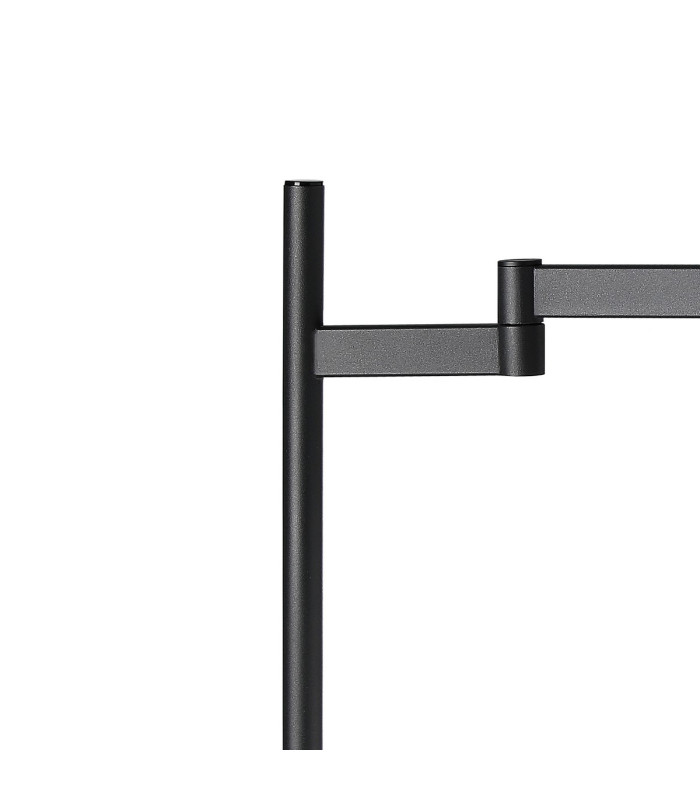 Worcester Swing Arm Table Lamp 1 Light E14 Satin Nickel/Satin Black/Amber Striped Cylinder Glass-5