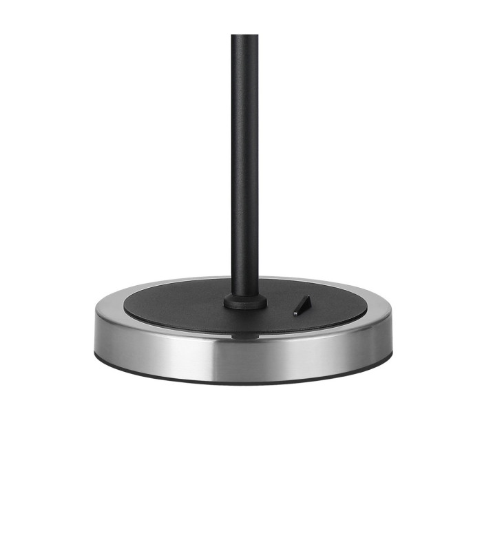 Worcester Swing Arm Table Lamp 1 Light E14 Satin Nickel/Satin Black/Amber Striped Cylinder Glass-6