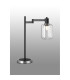 Worcester Swing Arm Table Lamp 1 Light E14 Satin Nickel/Satin Black/Clear Striped Cylinder Glass-3