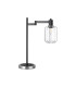 Worcester Swing Arm Table Lamp 1 Light E14 Satin Nickel/Satin Black/Clear Striped Cylinder Glass-4