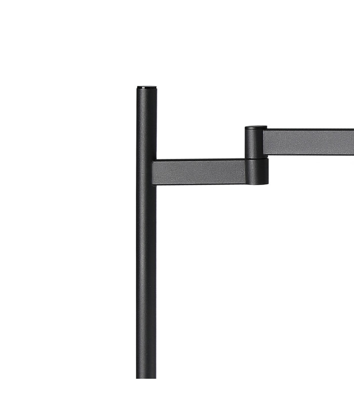 Worcester Swing Arm Table Lamp 1 Light E14 Satin Nickel/Satin Black/Clear Striped Cylinder Glass-5
