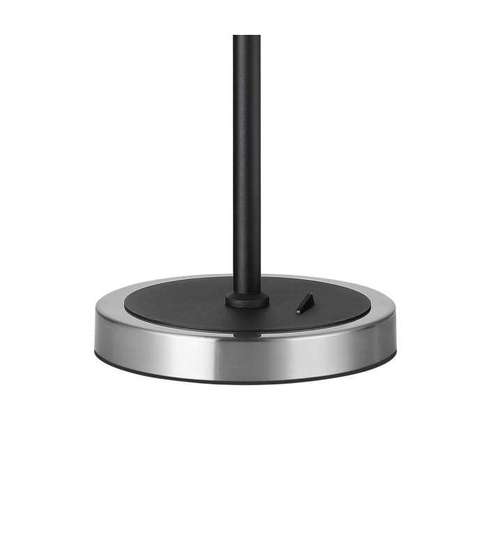 Worcester Swing Arm Table Lamp 1 Light E14 Satin Nickel/Satin Black/Clear Striped Cylinder Glass-6