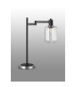 Worcester Swing Arm Table Lamp 1 Light E14 Satin Nickel/Satin Black/Clear Striped Cylinder Glass-9