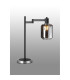 Worcester Swing Arm Table Lamp 1 Light E14 Satin Nickel/Satin Black/Smoke Striped Cylinder Glass-3