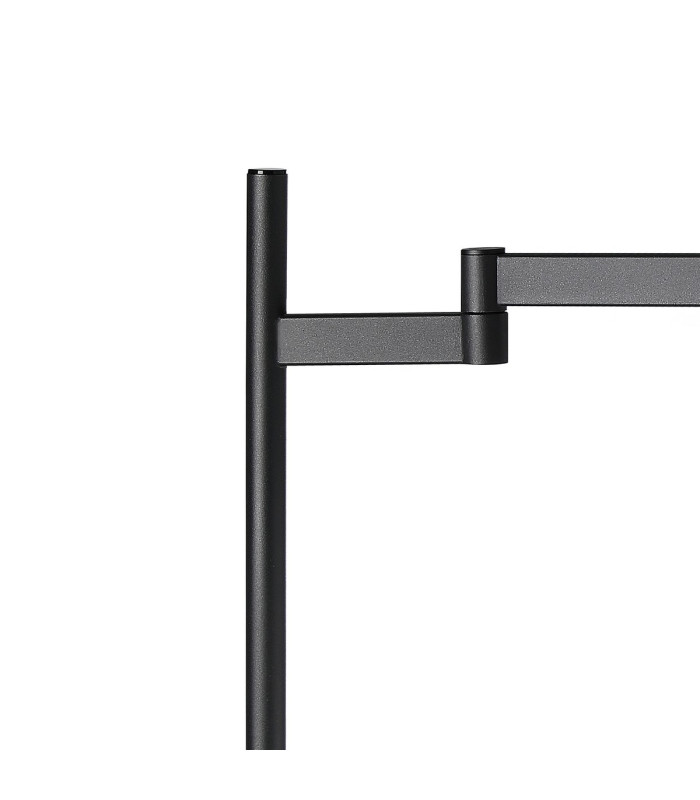 Worcester Swing Arm Table Lamp 1 Light E14 Satin Nickel/Satin Black/Smoke Striped Cylinder Glass-5