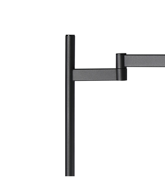 Worcester Swing Arm Table Lamp 1 Light E14 Satin Nickel/Satin Black/Amber Twisted Cylinder Glass-5