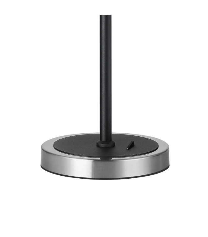 Worcester Swing Arm Table Lamp 1 Light E14 Satin Nickel/Satin Black/Amber Twisted Cylinder Glass-6