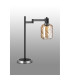 Worcester Swing Arm Table Lamp 1 Light E14 Satin Nickel/Satin Black/Amber Twisted Cylinder Glass-9
