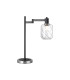 Worcester Swing Arm Table Lamp 1 Light E14 Satin Nickel/Satin Black/Clear Twisted Cylinder Glass-1