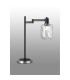 Worcester Swing Arm Table Lamp 1 Light E14 Satin Nickel/Satin Black/Clear Twisted Cylinder Glass-3