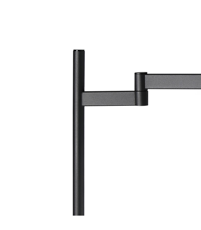 Worcester Swing Arm Table Lamp 1 Light E14 Satin Nickel/Satin Black/Clear Twisted Cylinder Glass-5